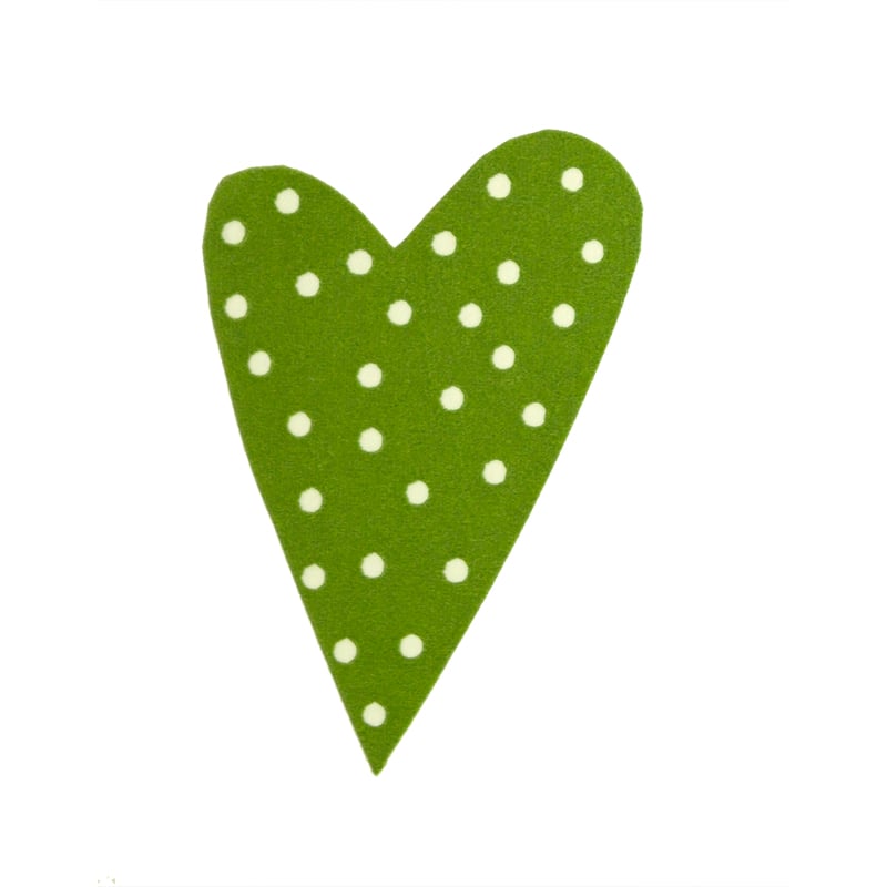 Gaveetiketter modern heart græsgrøn med hvide prikker - 2