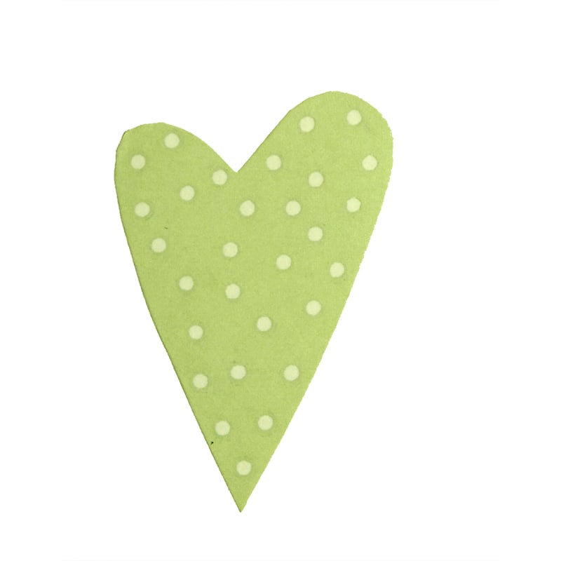 Gaveetiketter modern heart pistacie med hvide prikker - 2