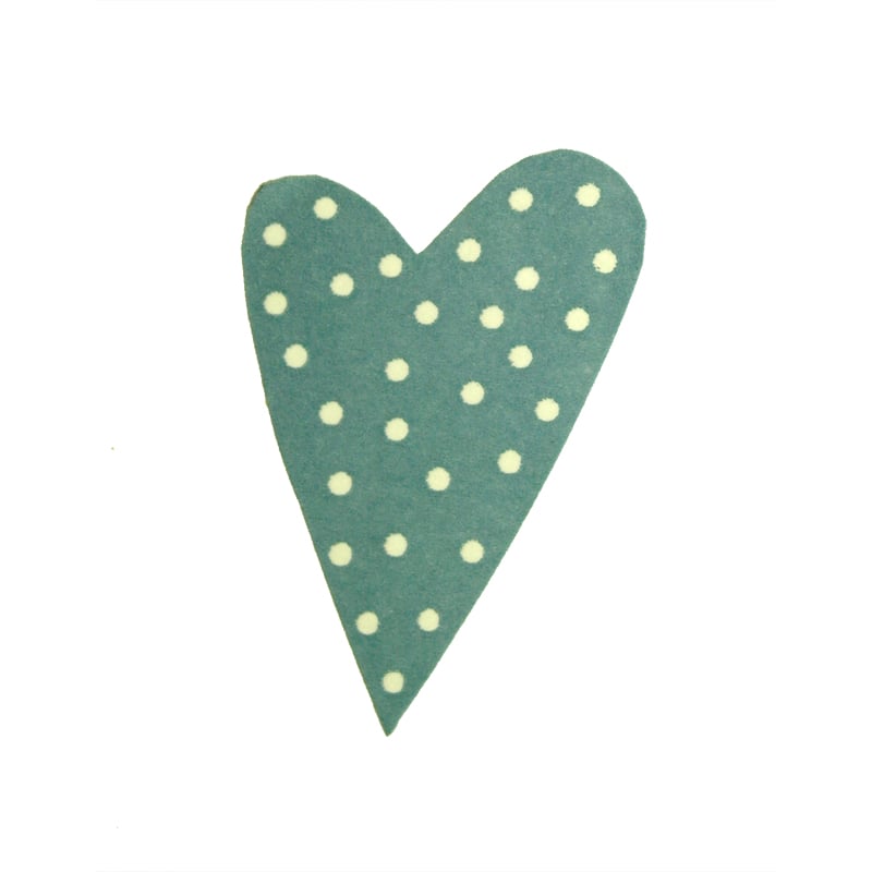 Gaveetiketter modern heart lyseblå med hvide prikker - 2