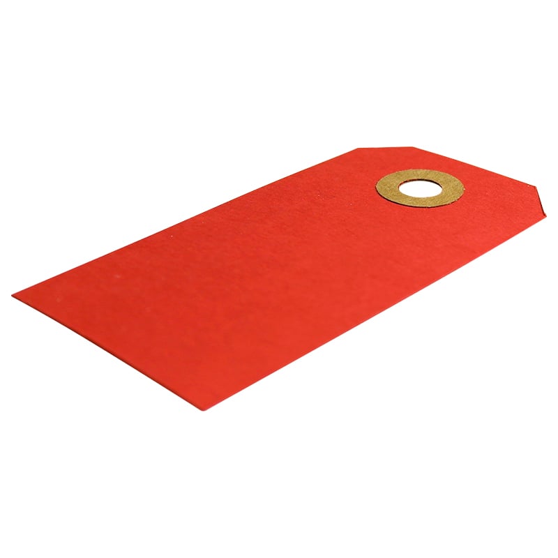 Hængemærker m. hul rød / Manillamærke - 2