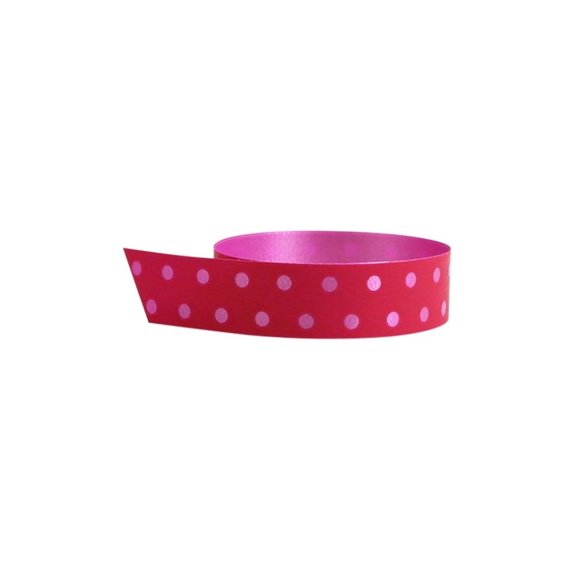 Polybånd prikket cerise - 1