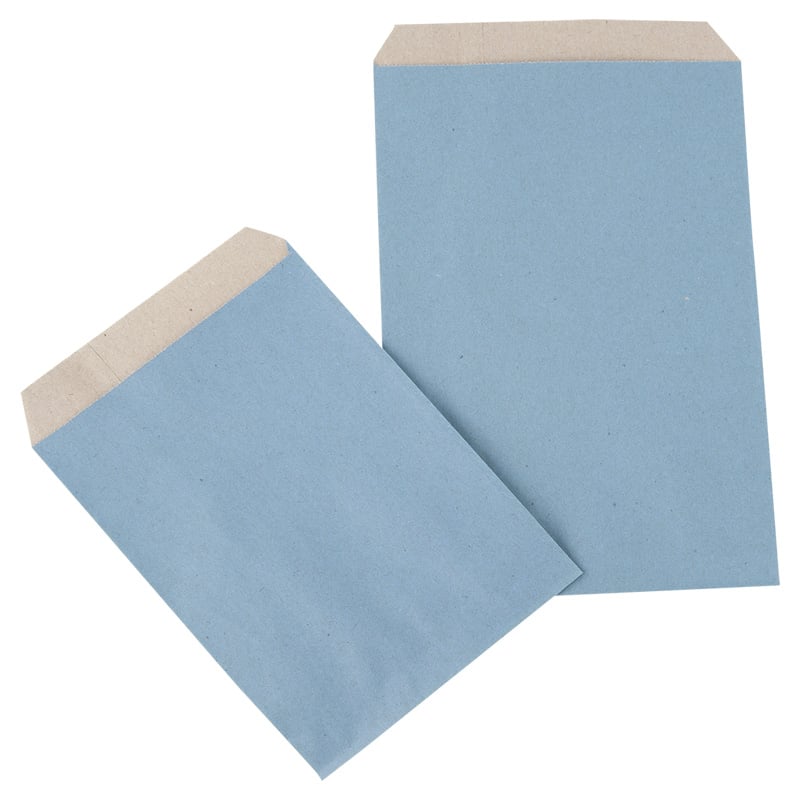 Papirspose flad dust blue - 2