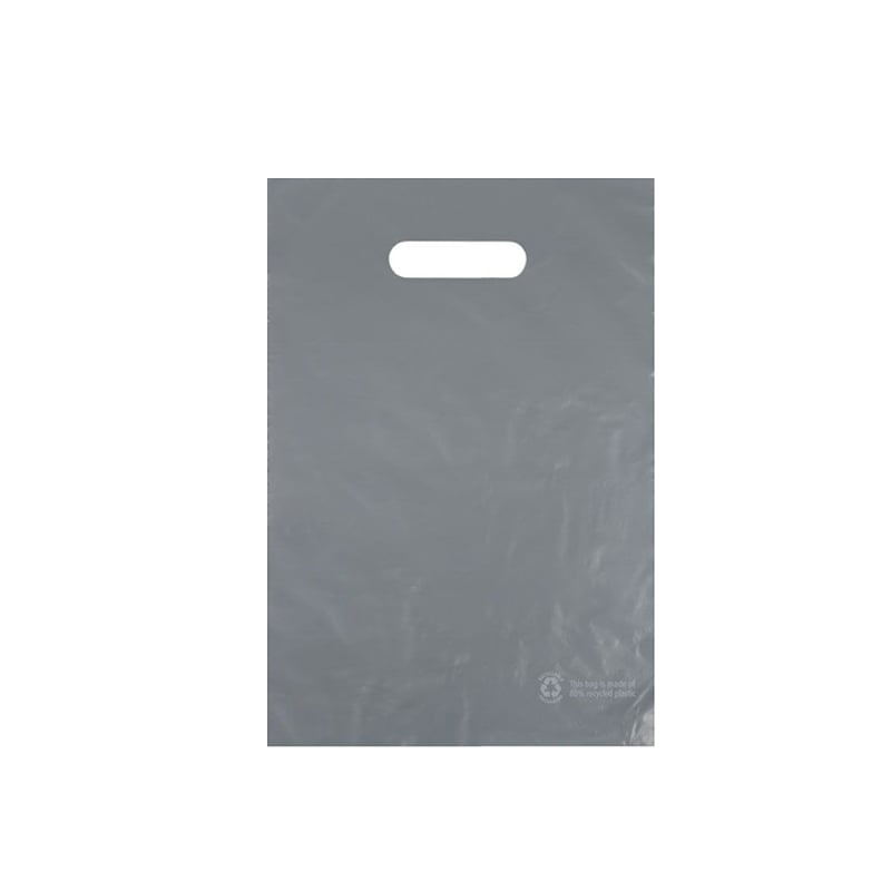Plastpose Lys Grå med tekst - 1