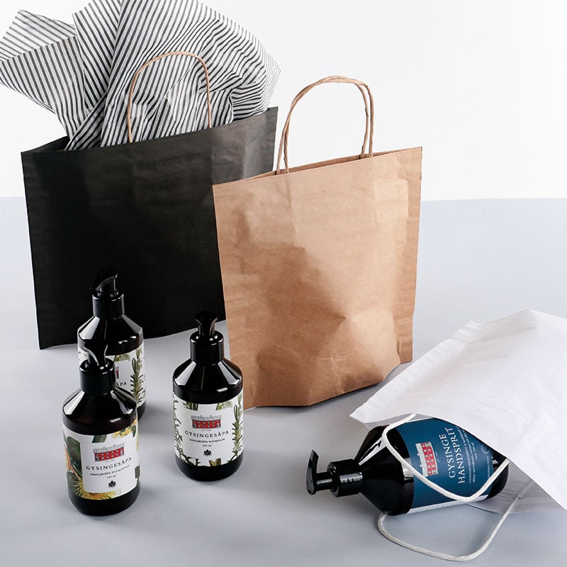 Papirbærepose Pouch sort genbrugs papir - 3