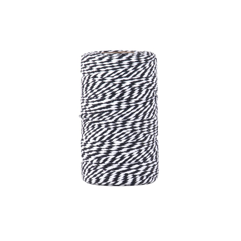 Tekstilsnor 2-farvet sort/hvid - 1