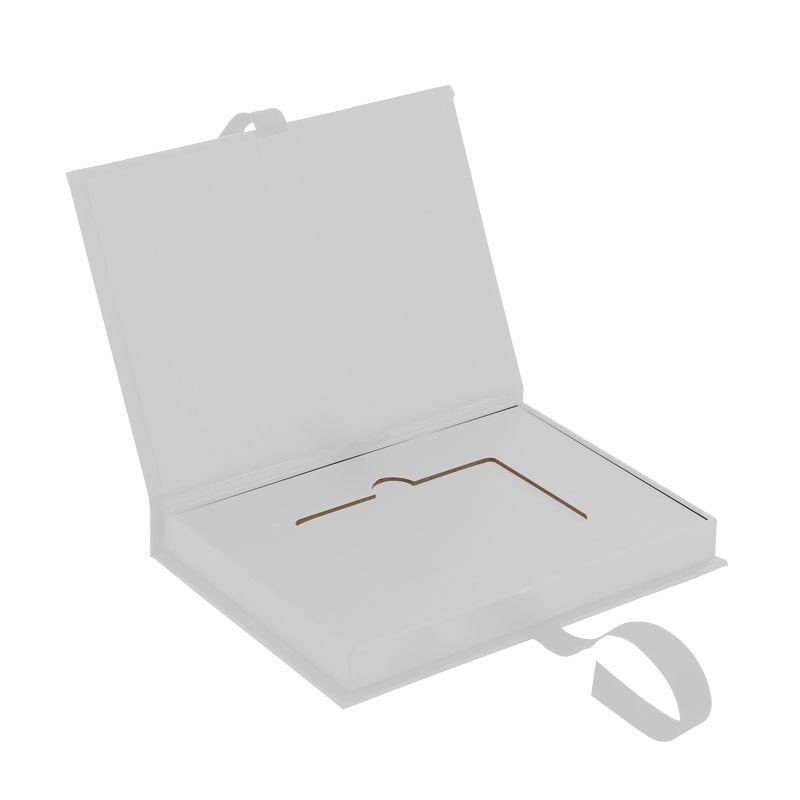 Gaveæske til gavekort hvidt med sløjfe - 1