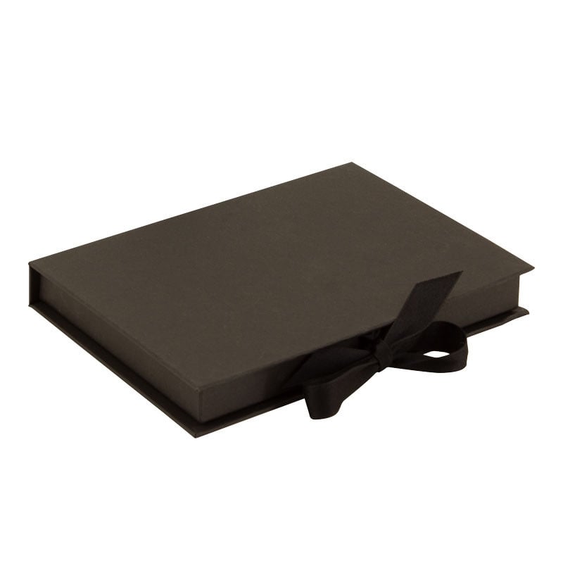 Gaveæske til gavekort sort med sløjfe - 2