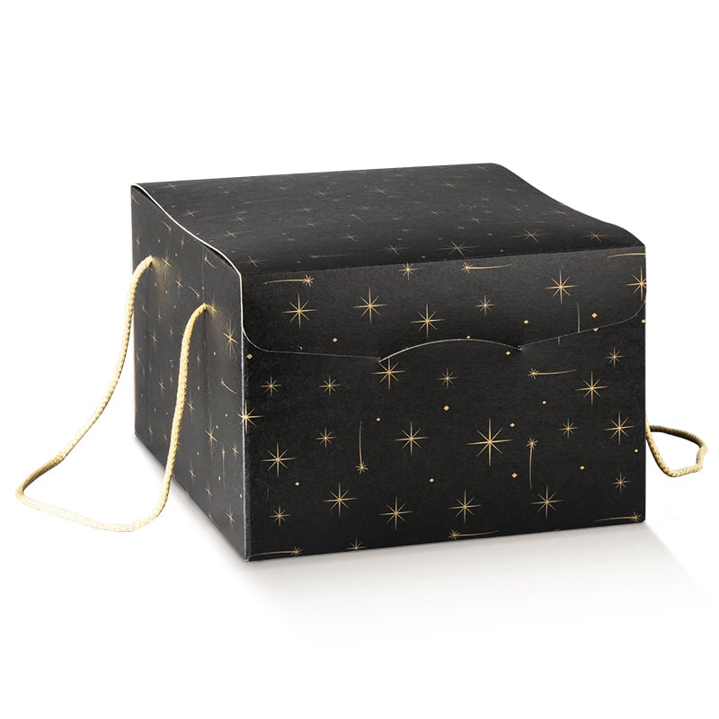 Gaveæske Constellation sort med bomuldshåndtag - 1