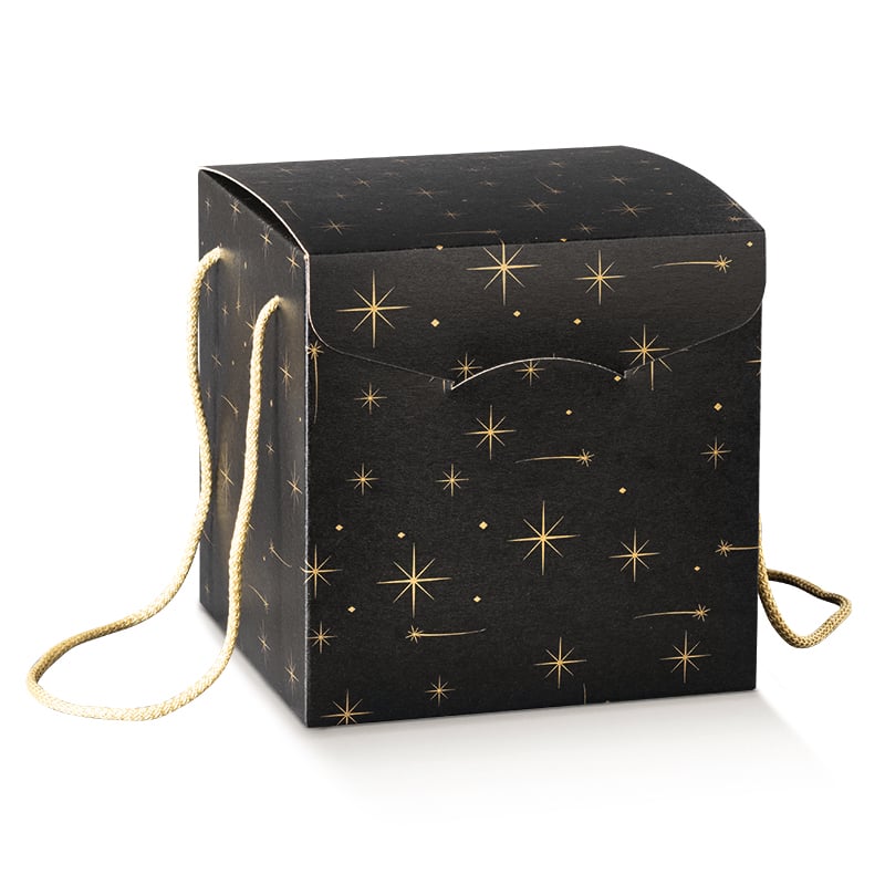 Gaveæske Constellation sort med bomuldshåndtag - 1