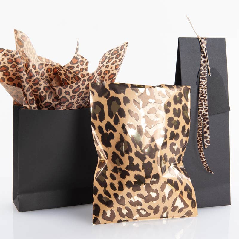 Gavepose med tape lukning mat rillet sort - 3