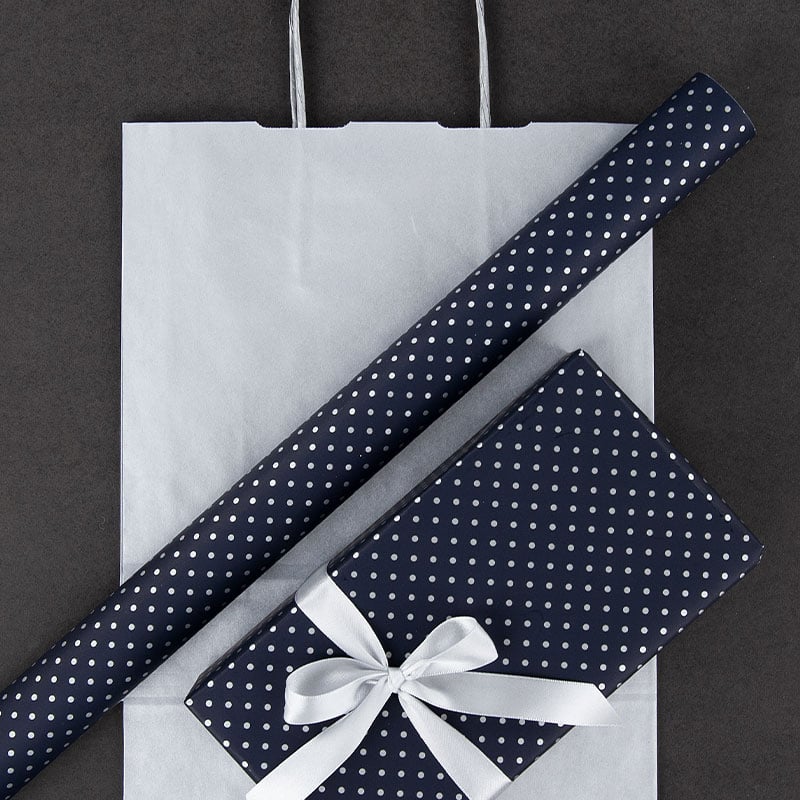 Gavepapir Dark Silver Dots - 4