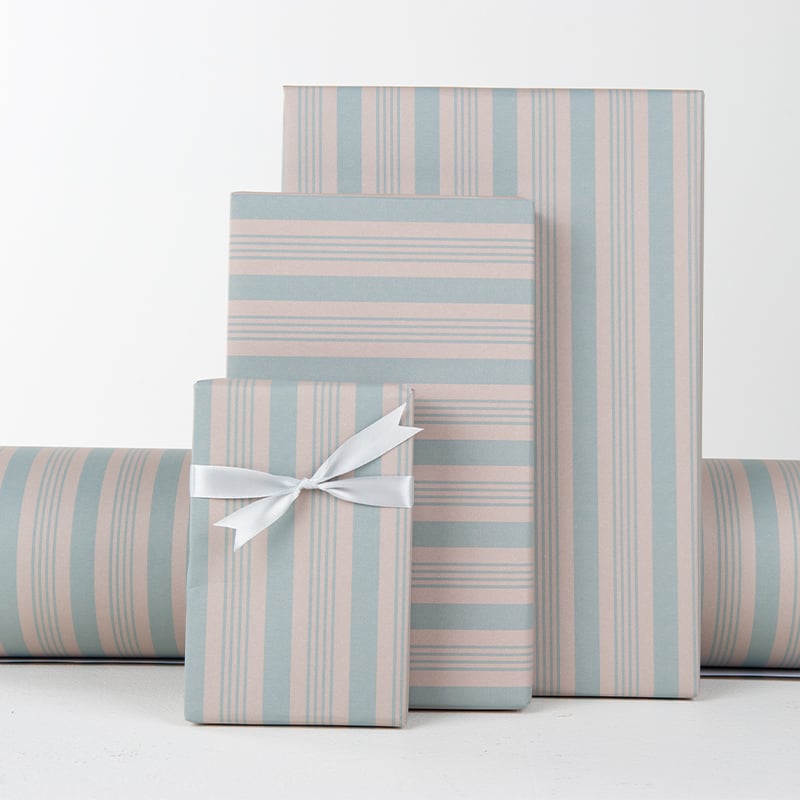 Gavepapir French Stripes Blue - 2