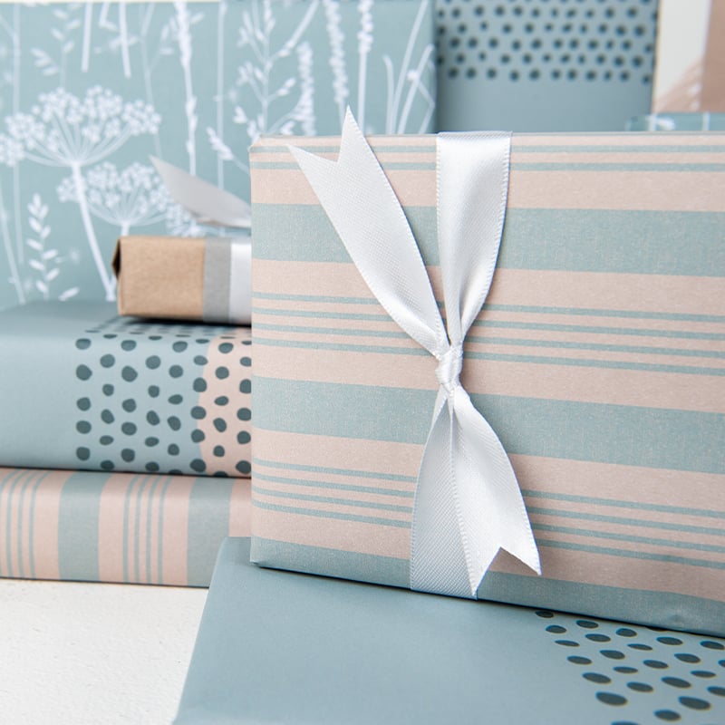 Gavepapir French Stripes Blue - 3