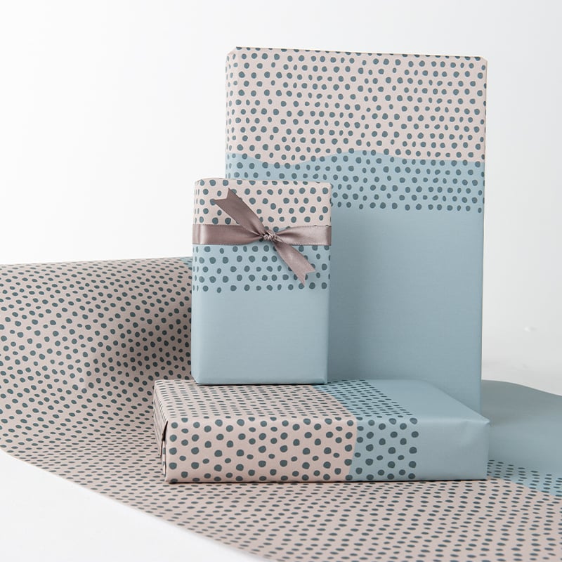 Gavepapir Half Dots Blue - 2
