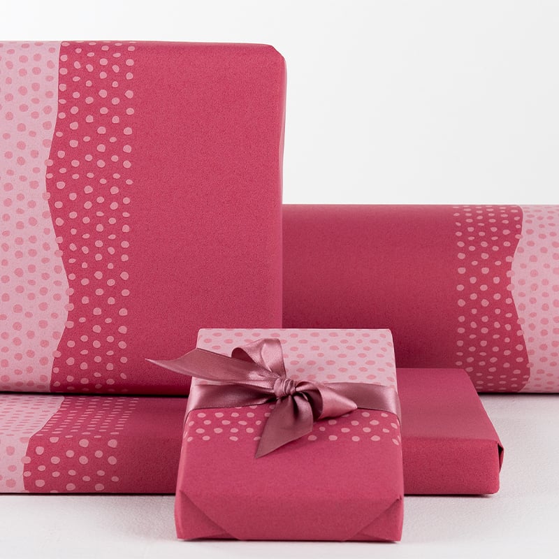 Gavepapir Half Dots Pink/Red - 7