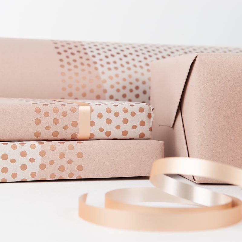 Gavepapir Half Dots Rosa - 2