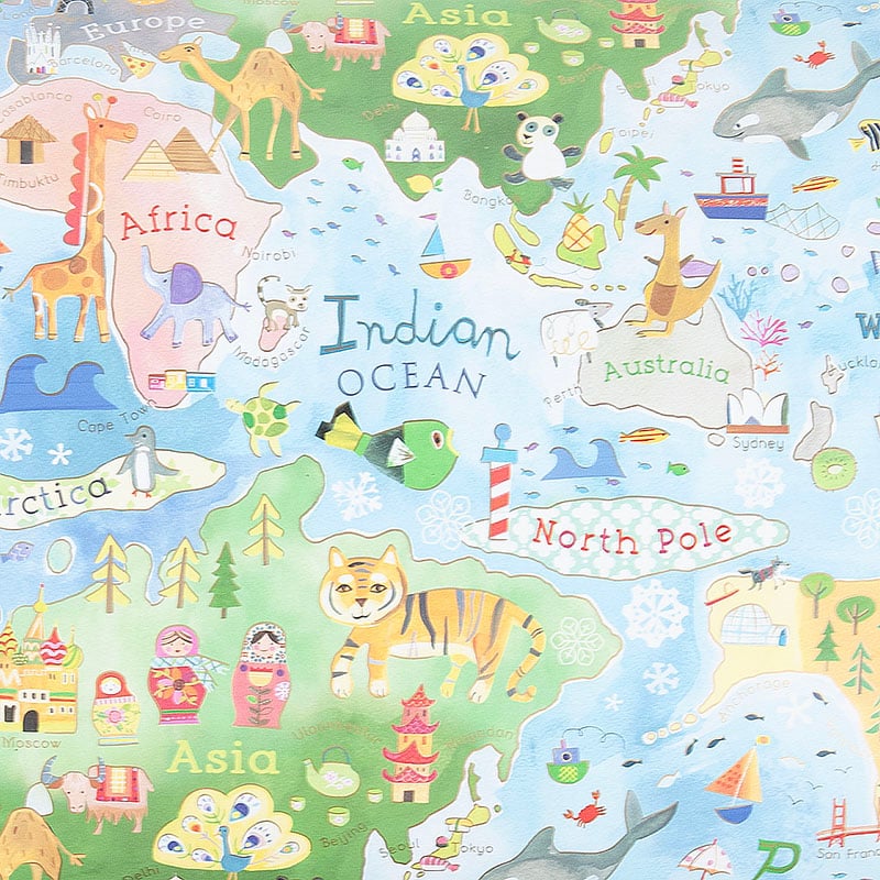Gavepapir Kids Map