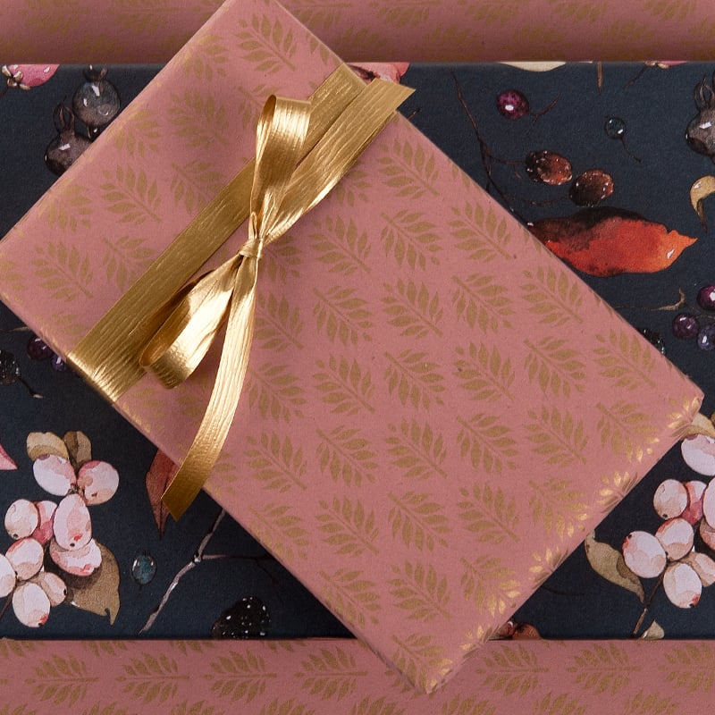 Gavepapir Leaf Rose/gold - 5