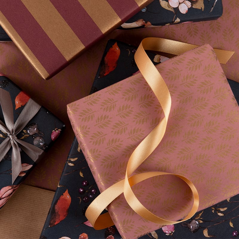 Gavepapir Leaf Rose/gold - 3