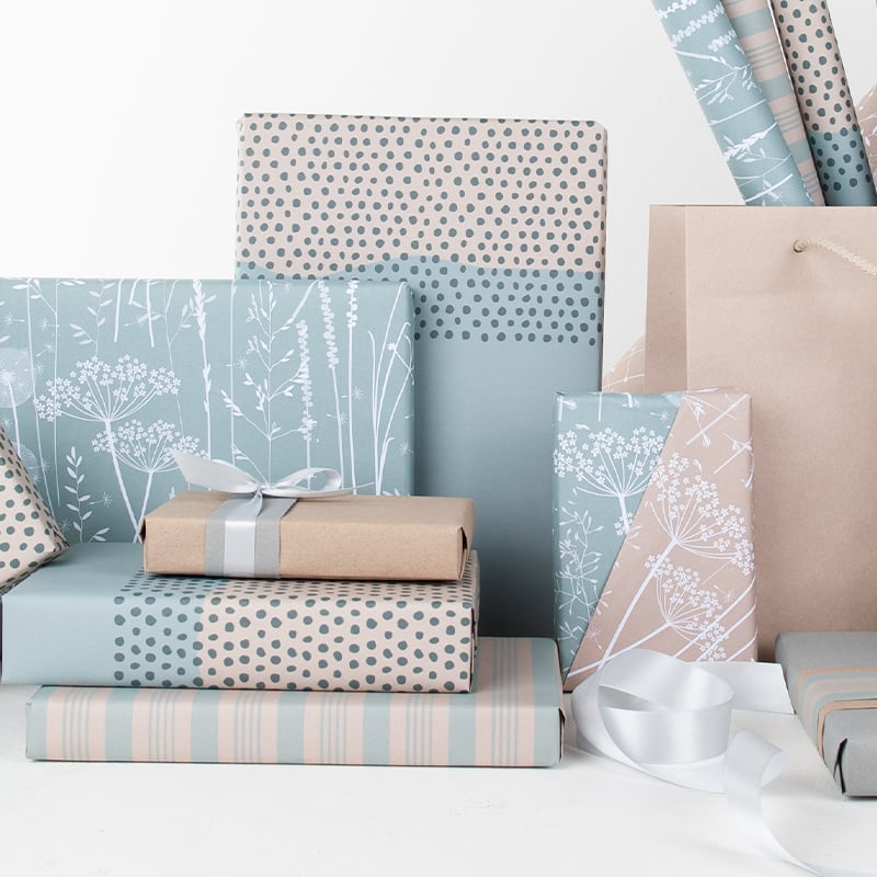 Gavepapir Half Dots Blue - 4