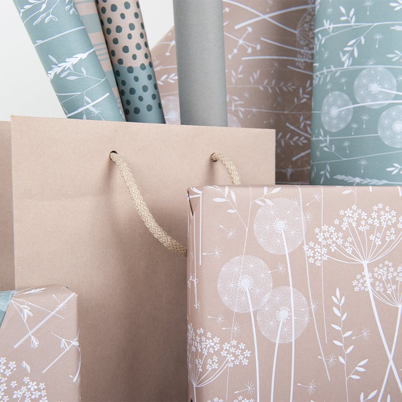Gavepapir Meadow Blue & Beige - 3