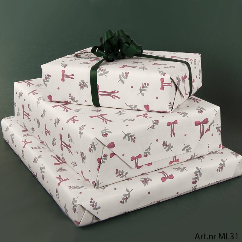 Gavepapir Winter Bows & Berries - 2