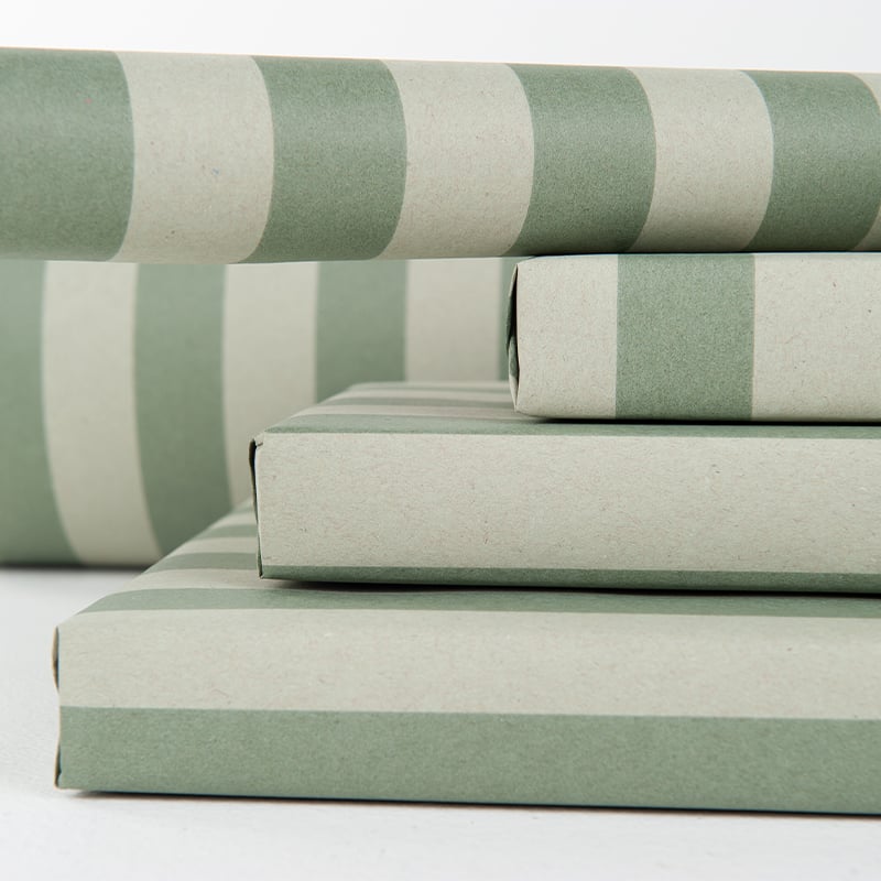 Gavepapir Stripes Green - 2