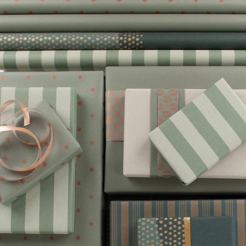 Gavepapir Olive 2-sided - 3