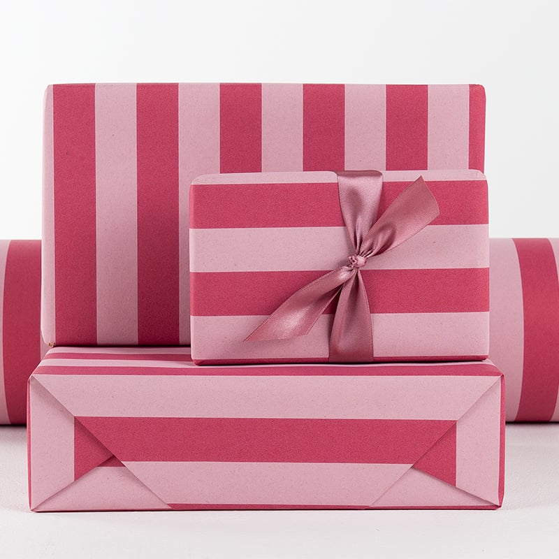 Gavepapir Stripes Pink/Red - 2