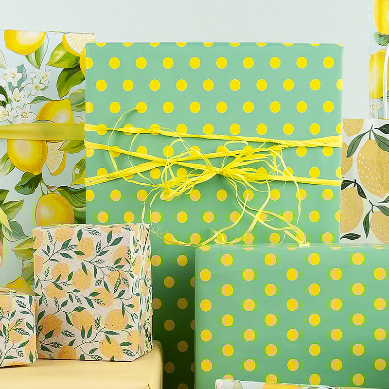 Gavepapir Yellow dots - 7