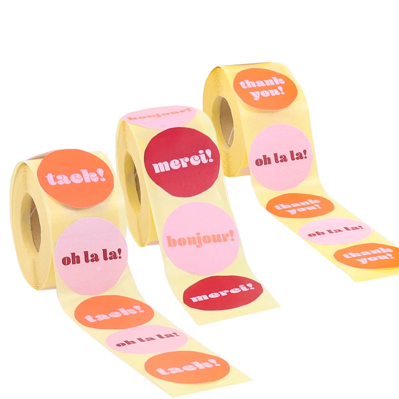 Etiket "Oh la la / Thank you" French Rouge - 3