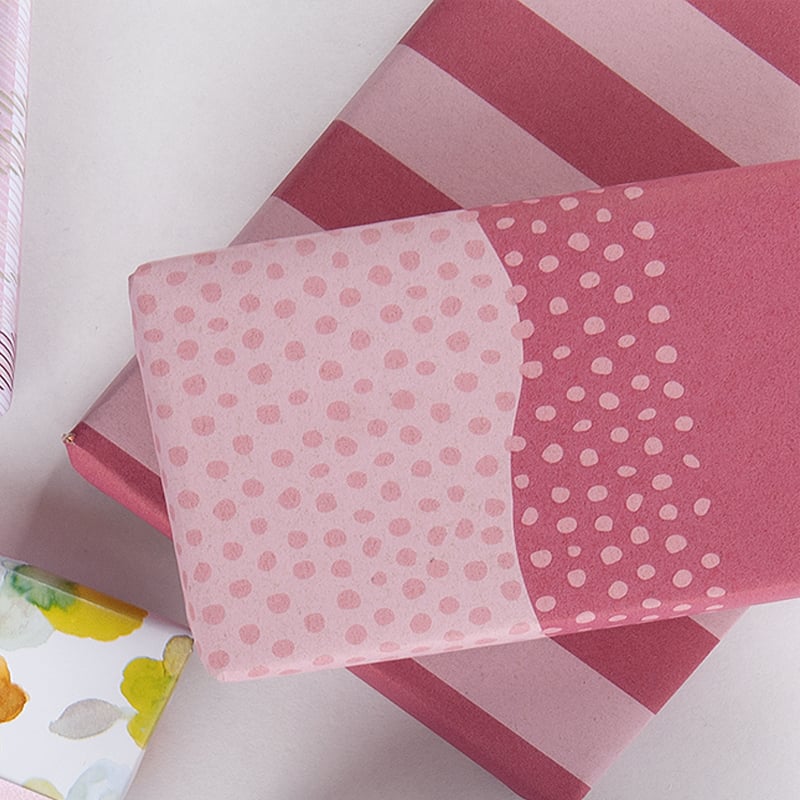 Gavepapir Half Dots Pink/Red - 3