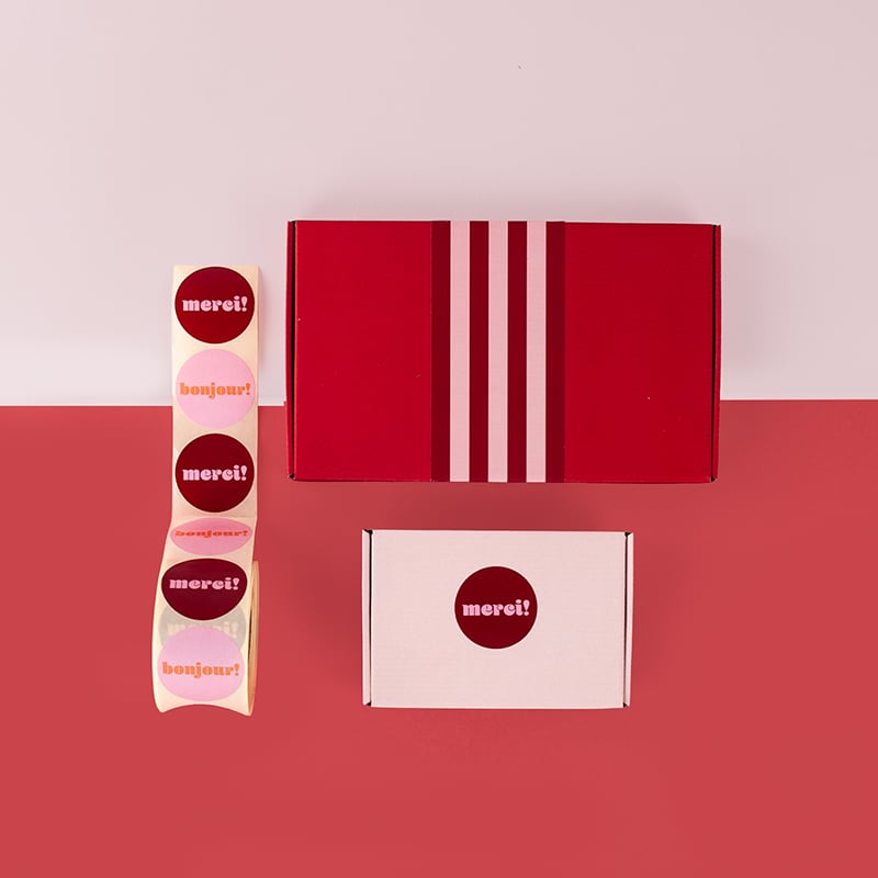 Lukkeetiket French Rouge striped - 1