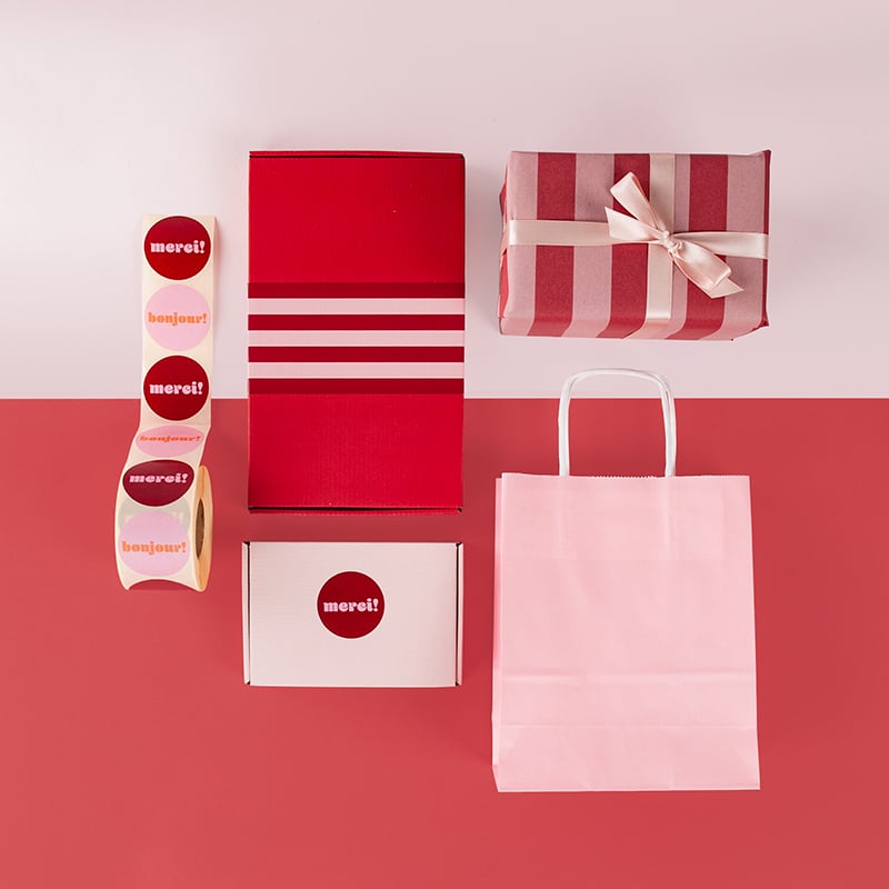 Lukkeetiket French Rouge striped - 2