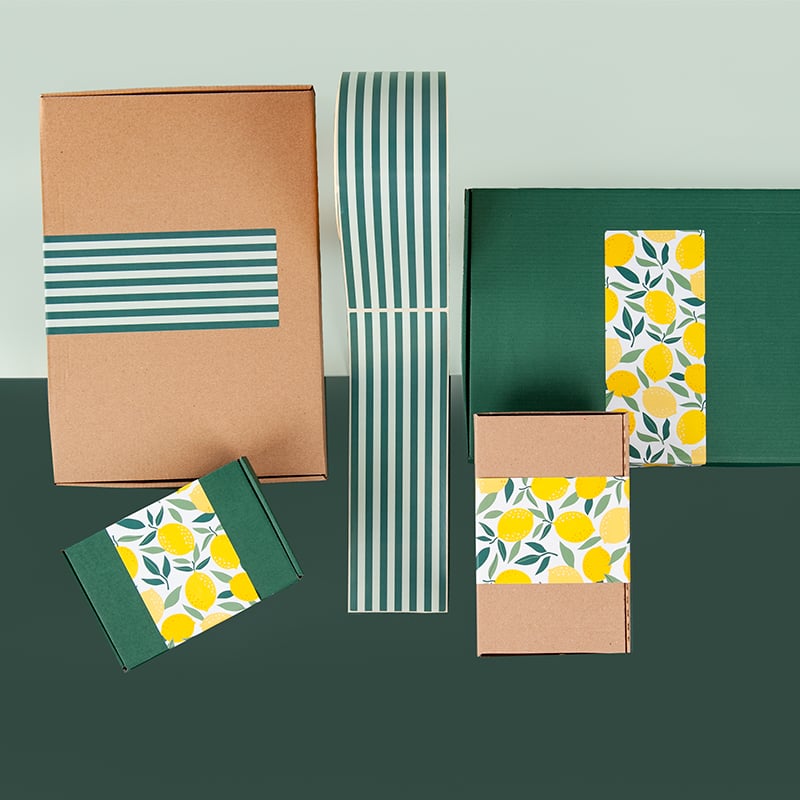 Lukkeetiket Fair Green striped - 3