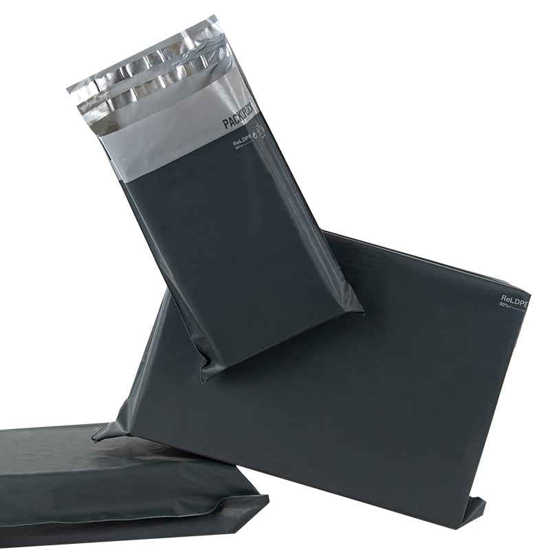 E-handelspose/postpose i genbrugsplast, sort - 1