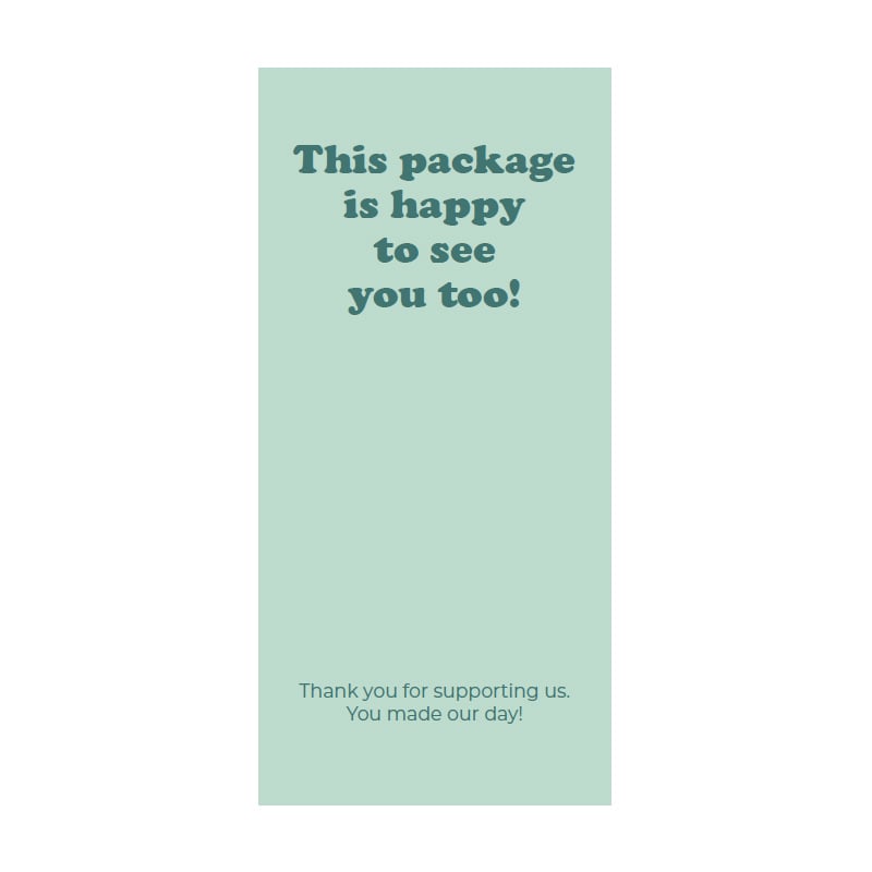 Lukkeetiket med tryk, lang - engelsk tekst - 5