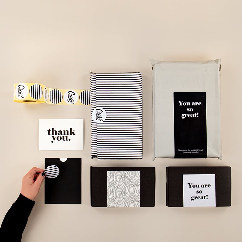 Takkekort Venice black "Thank you" - 2