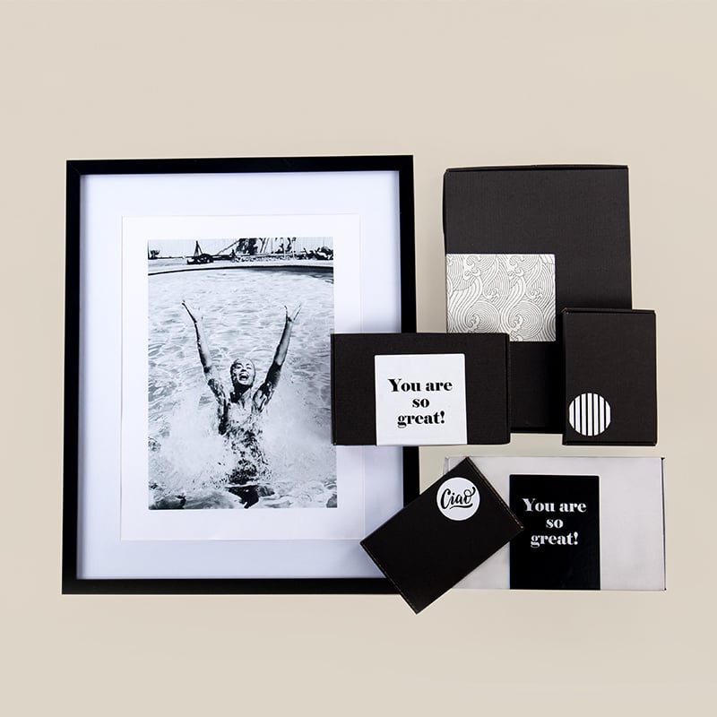 Etiket Venice black "stribet/ciao" - 3