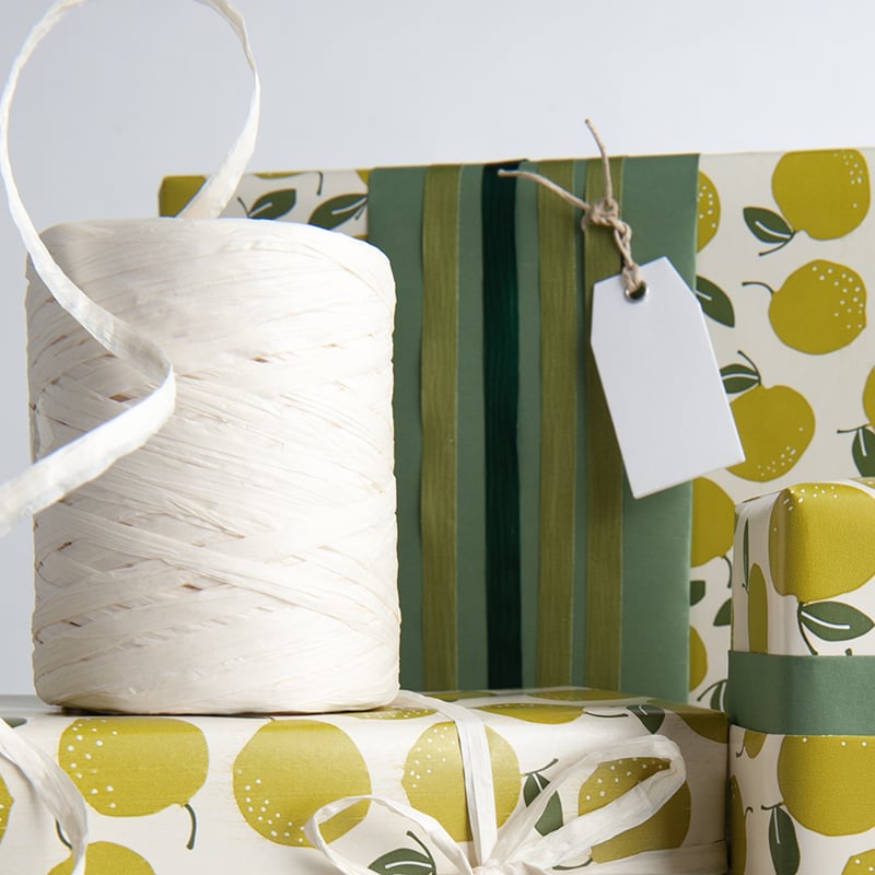 Papirbånd raffia hvid - 2