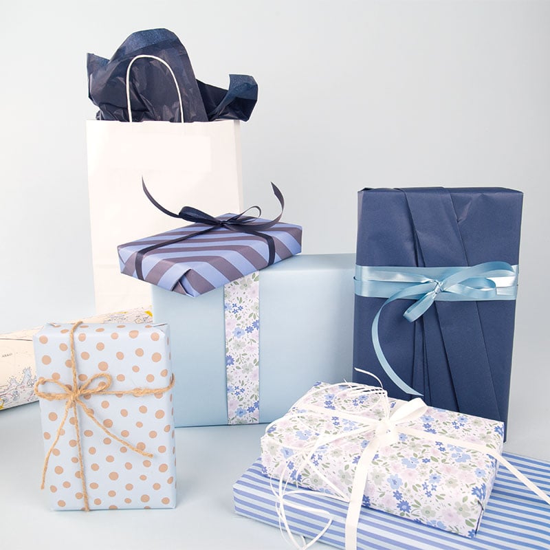 Gavepapir Navy Thin Stripes - 2