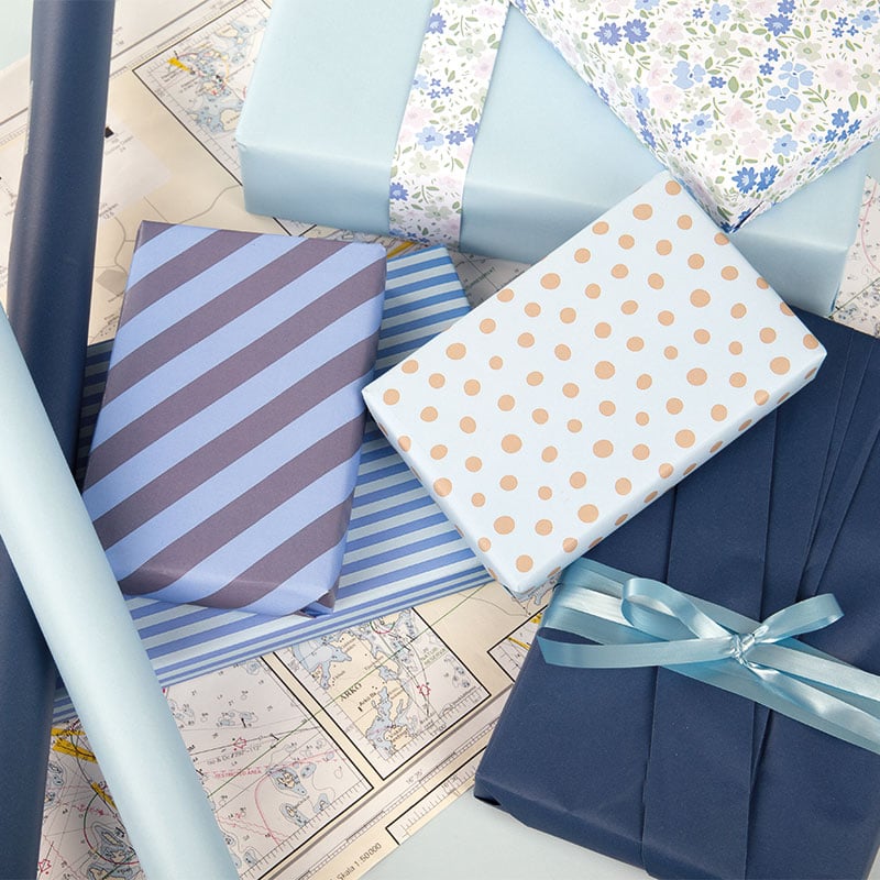 Gavepapir Miami Blue Gold Dots - 3