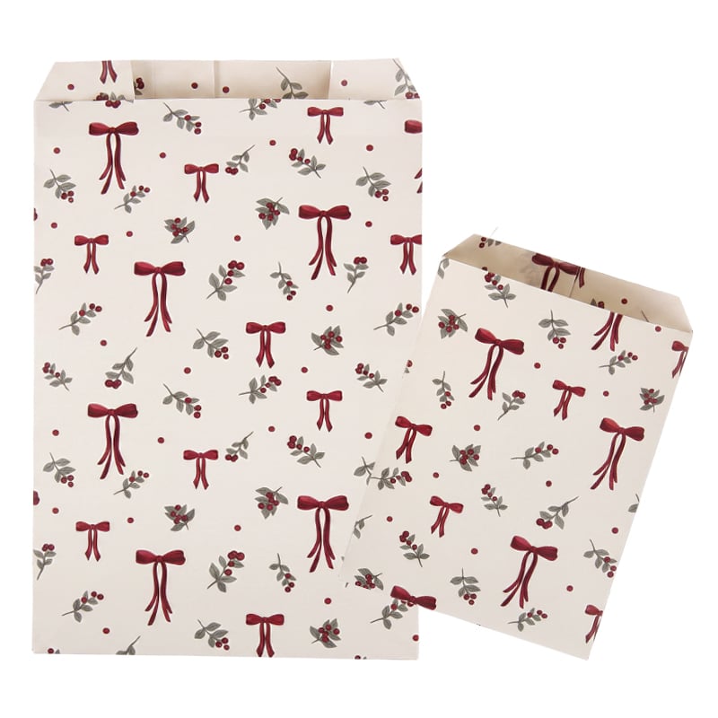 Papirpose flad Winter Bows & Berries Nyhed! Eget design!
