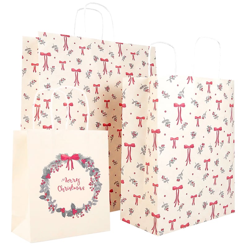 Papirpose Winter Bows & Berries Nyhed! Eget design! - 3