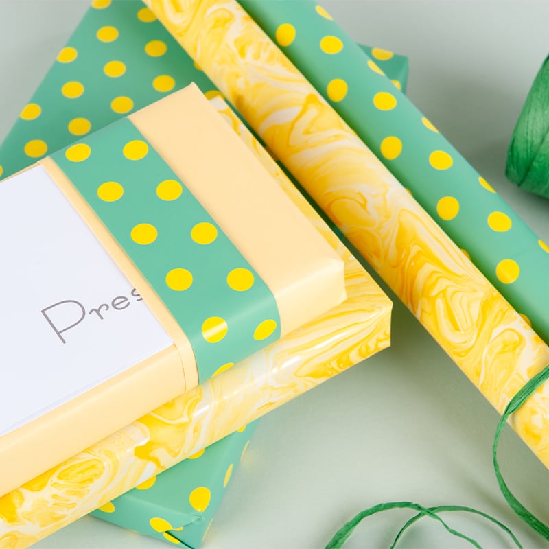 Gavepapir Yellow dots - 3