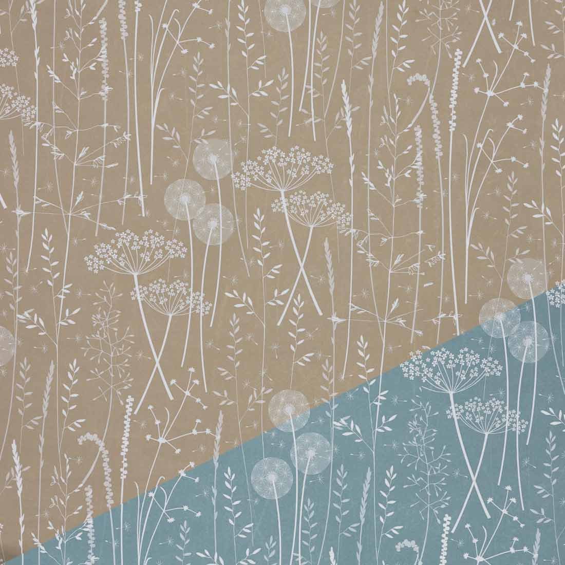 Gavepapir Meadow Blue & Beige - Gavepapir