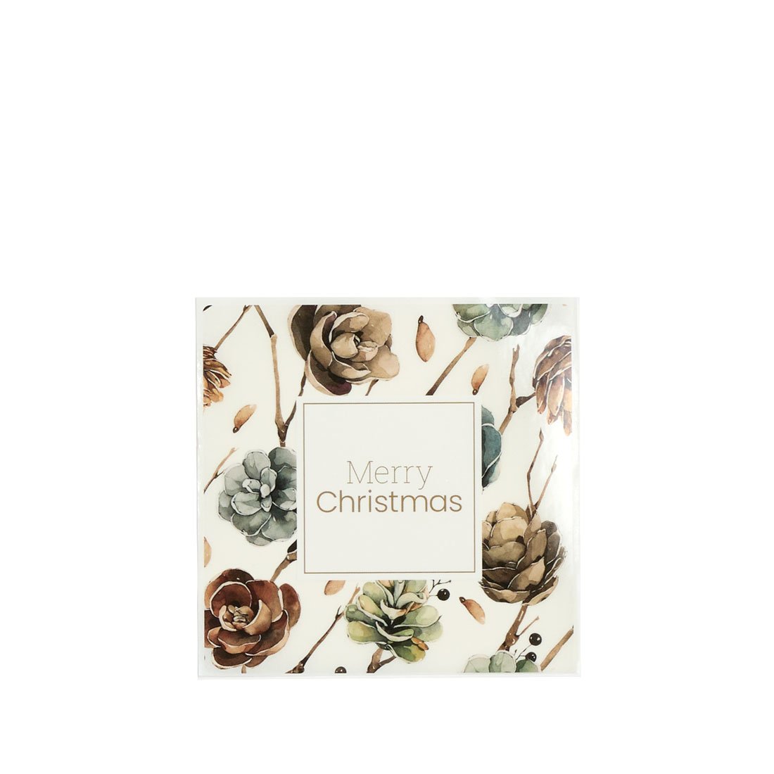 Sticker Cone Merry Christmas Transparent - gaveetiketter