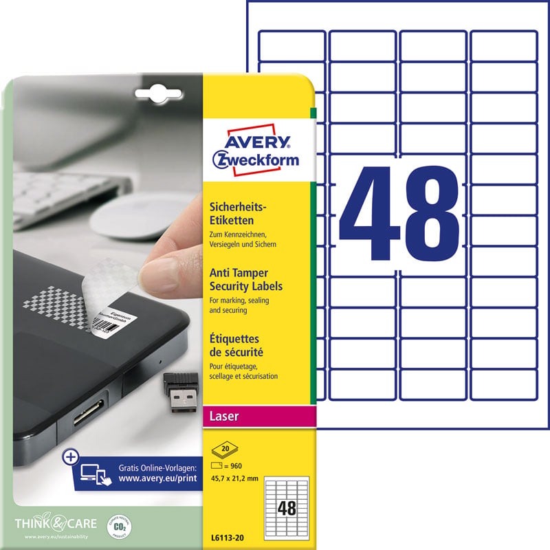 Avery Plomberingsetiketter