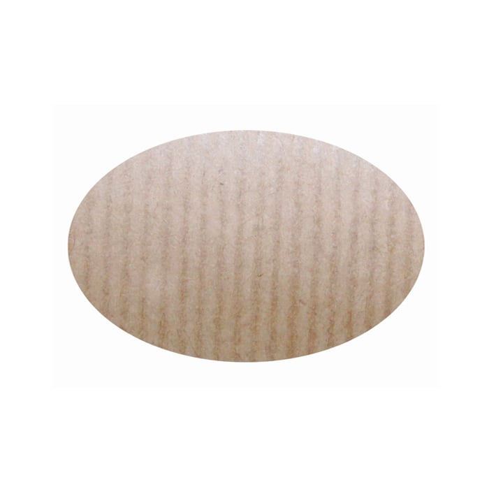 Etiket oval natur rillet