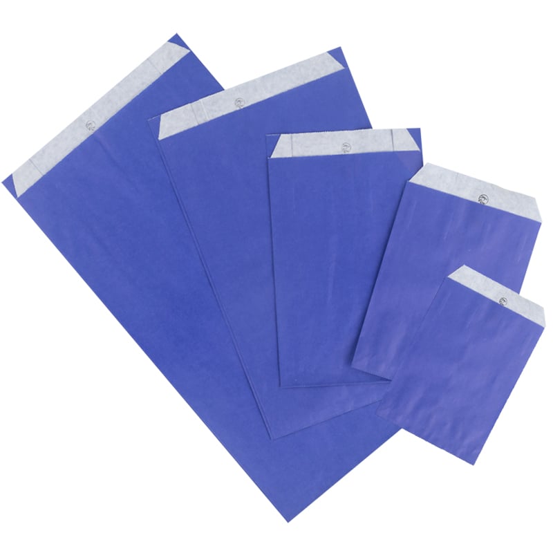 Flad papirpose royal blue - Gaveposer